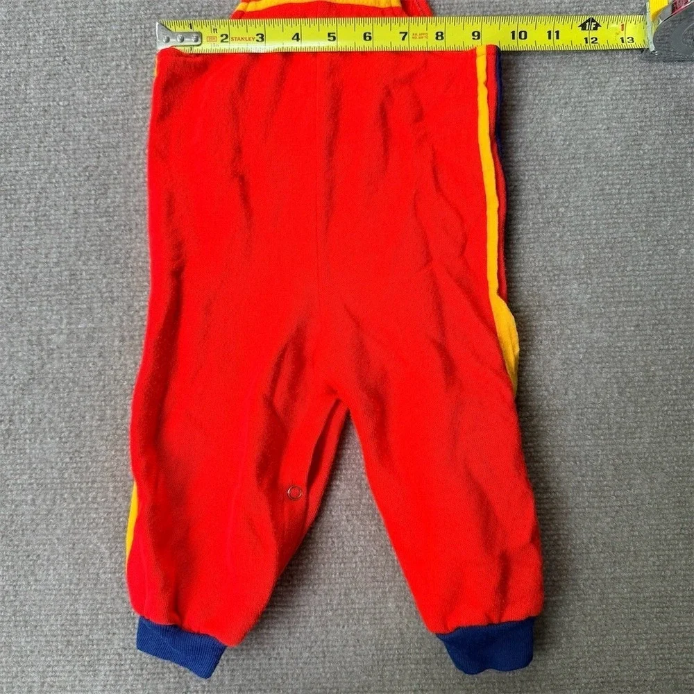 Stanley Vintage Baby Toddler Bib Overalls One-Piece Red Rainbow Stripe